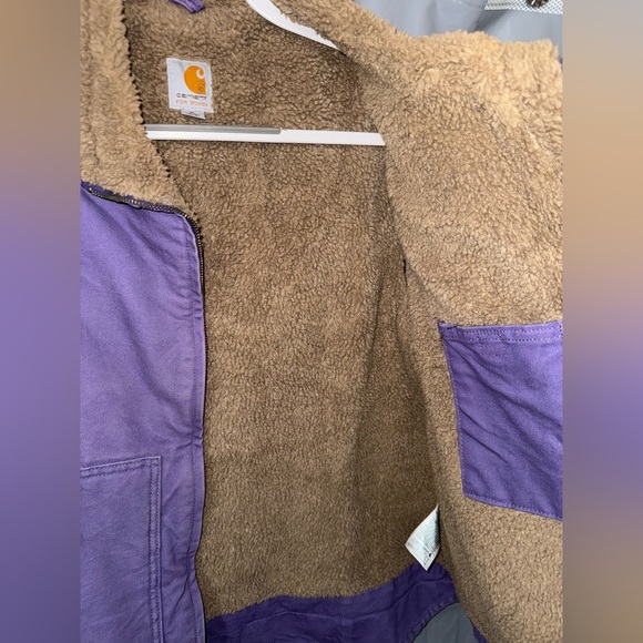 Carhartt Women's Sherpa Lined Sandstone Canyon Jacket Zip Front Purple Size XL - Picture 7 of 11